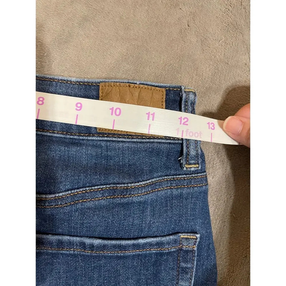 NWOT American Eagle Size 00 XXS Denim Mini Skirt Dark Wash Zipper Y2K Stretch - Picture 5 of 7